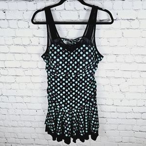 Polkadot one piece skirt swim drsss